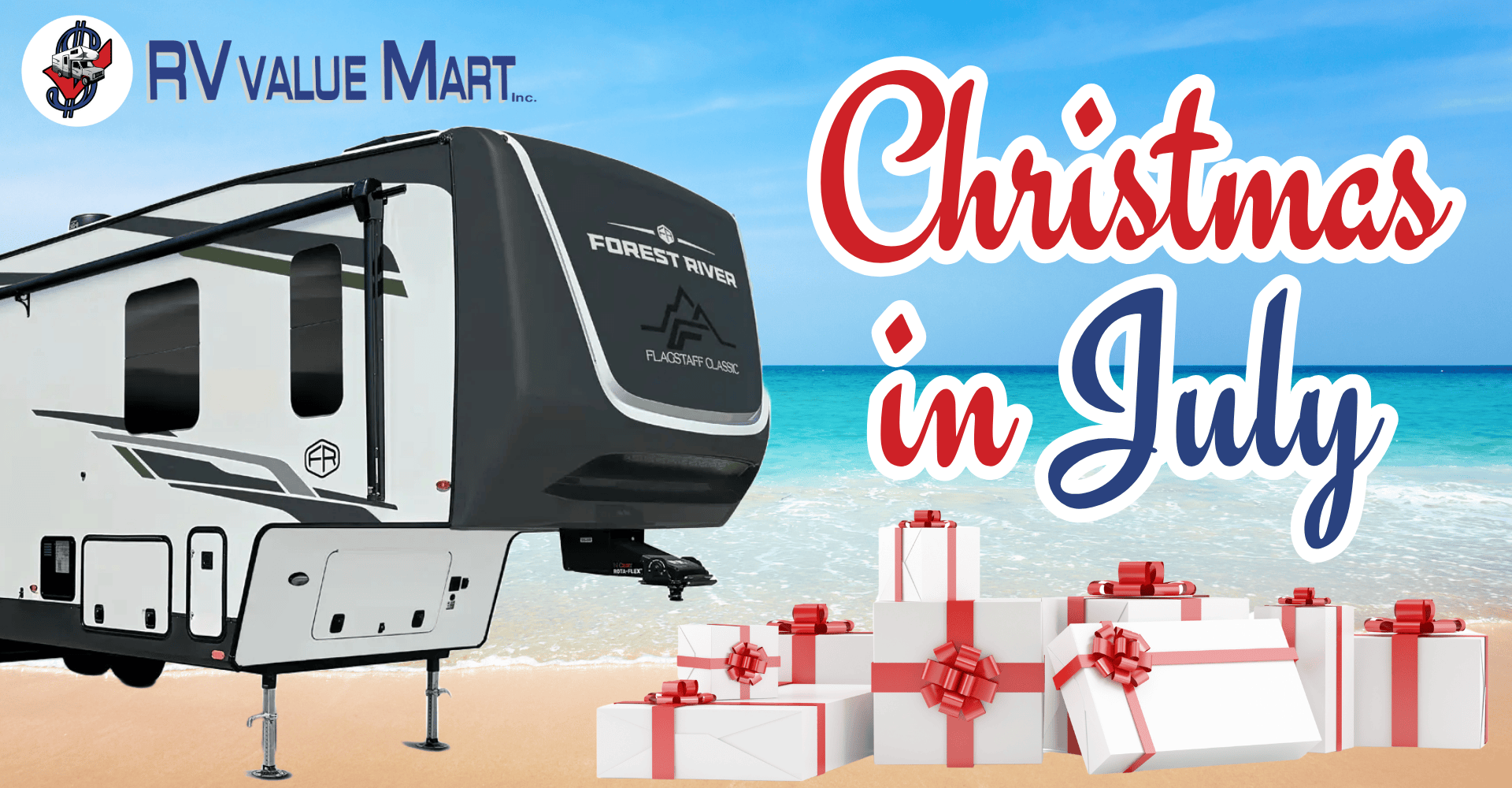Christmas in July banner